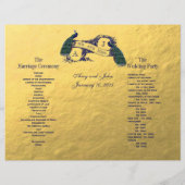 Gold Peacock Wedding Program (Achterkant)