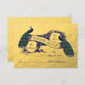 Gold Peacock Wedding RSVP Kaart (Voorkant / Achterkant)