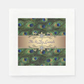 Gold Peacock Wedding Servetten (Voorkant)