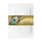 Gold Peacock Wedding Uitnodigingen Wikkel (Voorkant Voorbeeld)