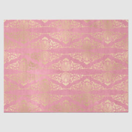 Gold Peacocks en Filigree op de roze ontkoppeling Tissuepapier