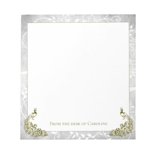 Gold Peacocks Notitieblok (Voorkant)