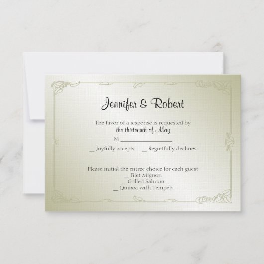 Gold Pearl 30e Jubileum-reactiekaart RSVP Kaartje (Voorkant)