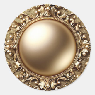 Gold Pearl Blank Sjabloon Ronde Sticker