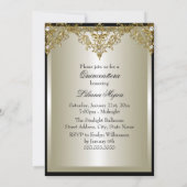 Gold Pearl  Glamor Quinceanera Invite 2 Kaart (Achterkant)