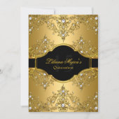 Gold Pearl  Glamor Quinceanera Kaart (Voorkant)