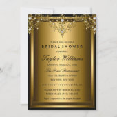 Gold Pearl  Glamor Vrijgezellenfeest Invite Kaart (Voorkant)