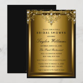 Gold Pearl  Glamor Vrijgezellenfeest Invite Kaart (Voorkant / Achterkant)