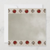 Gold Pearl Red Masquerade Party Kaart (Achterkant)