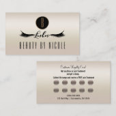 Gold Pearl Shimmer Wimpers Customer Loyalty Kaart (Voorkant / Achterkant)