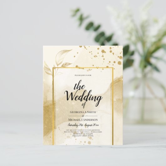 Gold Pearl WEDDING Alcohol INK Abstract LeahG (Staand voorkant)