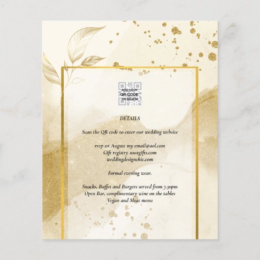 Gold Pearl WEDDING Alcohol INK Abstract LeahG (Achterkant)