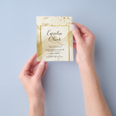 Gold Pearl WEDDING Alcohol INK Abstract LeahG Flyer (Hand)