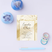 Gold Pearl WEDDING Alcohol INK Abstract LeahG Flyer (Enkel)