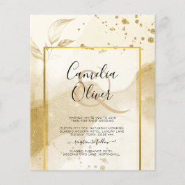 Gold Pearl WEDDING Alcohol INK Abstract LeahG Flyer