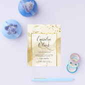 Gold Pearl WEDDING Alcohol INK Abstract LeahG Flyer (Enkel)