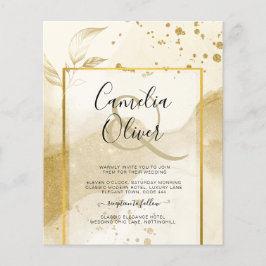 Gold Pearl WEDDING Alcohol INK Abstract LeahG Flyer