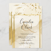 Gold Pearl WEDDING Alcohol INK Abstract LeahG Kaart (Voorkant / Achterkant)