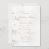 Gold & Pearl White Desdemona Rozen Weddenschap Kaart (Voorkant)