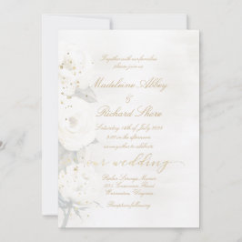 Gold & Pearl White Desdemona Rozen Weddenschap Kaart