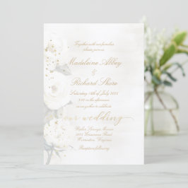 Gold & Pearl White Desdemona Rozen Weddenschap Kaart