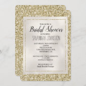 Gold Pearl White Glitzy Glitter Kaart (Voorkant / Achterkant)