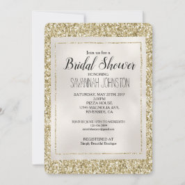 Gold Pearl White Glitzy Glitter Kaart