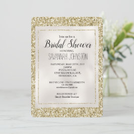 Gold Pearl White Glitzy Glitter Kaart