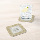 Gold Pearl White Glitzy Glitter Kerstmis    Kartonnen Onderzetters (Insitu)