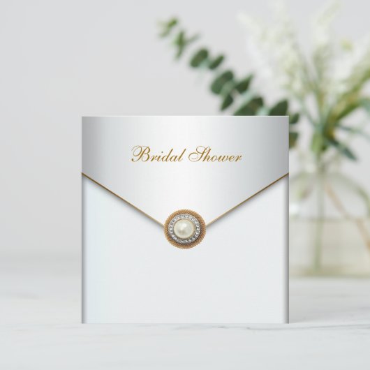 Gold Pearl White Vrijgezellenfeest Kaart (Staand voorkant)