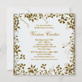 Gold Pearl White Vrijgezellenfeest Kaart (Achterkant)