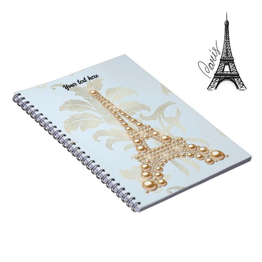 Gold Pearls Eiffel Tower Pocket Map Notitieboek