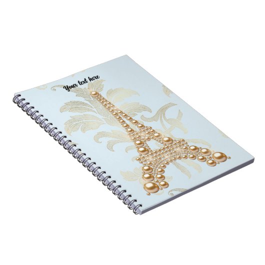 Gold Pearls Eiffel Tower Pocket Map Notitieboek (Rechterzijde)