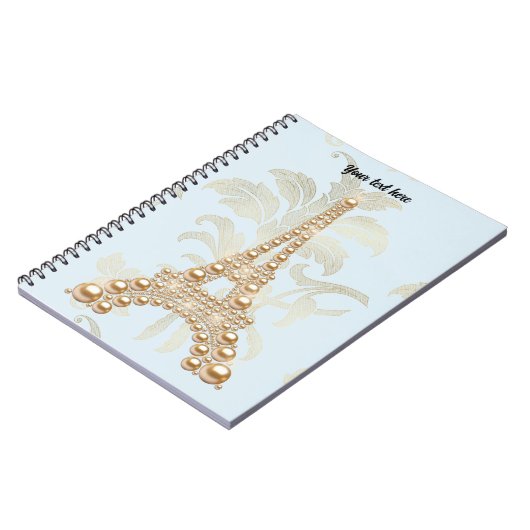 Gold Pearls Eiffel Tower Pocket Map Notitieboek (Linkerzijde)