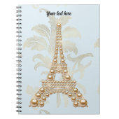 Gold Pearls Eiffel Tower Pocket Map Notitieboek (Voorkant)