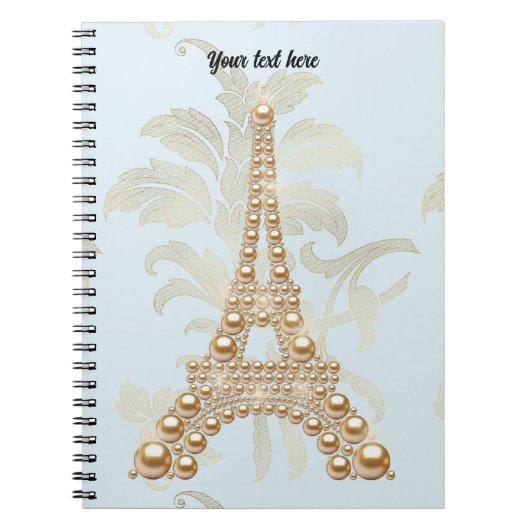 Gold Pearls Eiffel Tower Pocket Map Notitieboek (Voorkant)