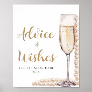 Gold Pearls en Prosecco Advies en Wensen Sign Poster