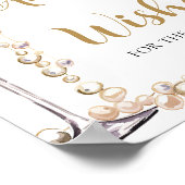 Gold Pearls en Prosecco Advies en Wensen Sign Poster (Hoek)