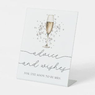 Gold Pearls en Prosecco Advies en Wensen Sign Reclamebord Met Voetstuk