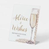 Gold Pearls en Prosecco Advies en Wensen Sign Reclamebord Met Voetstuk (Voorkant)
