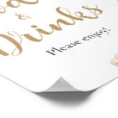 Gold Pearls en Prosecco Champagne Eten en Drinken Poster (Hoek)