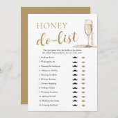 Gold Pearls en Prosecco Honey Do List Bruidsspel Kaart (Voorkant / Achterkant)