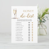 Gold Pearls en Prosecco Honey Do List Bruidsspel Kaart (Staand voorkant)