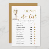 Gold Pearls en Prosecco Honey Do List Bruidsspel Kaart (Voorkant / Achterkant)