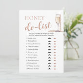 Gold Pearls en Prosecco Honey Do List Bruidsspel Kaart (Staand voorkant)