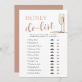 Gold Pearls en Prosecco Honey Do List Bruidsspel Kaart (Voorkant / Achterkant)