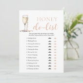 Gold Pearls en Prosecco Honey Do List Bruidsspel Kaart (Staand voorkant)