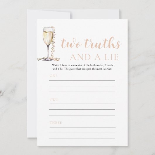 Gold Pearls en Prosecco Twee waarheden en een leug Kaart (Voorkant)