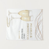 Gold Pearls en Prosecco Vrijgezellenfeest Achtergr Wandkleed (Voorkant (horizontaal))