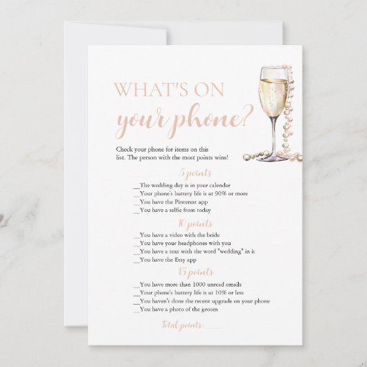 Gold Pearls en Prosecco Wat is er op uw telefoon s Kaart (Voorkant)